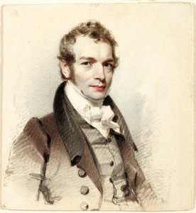 ウィリアムカレンブライアント（1794年〜1878年）、1827年（水彩、黒鉛、木炭、紙に黒と茶色のインクと白いガッシュを加えたもの） 作： Henry Inman
